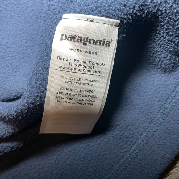 Patagonia Sweater Women Size Medium Navy Micro D Fleece 1/4 Quarter Zip Pullover - Picture 6 of 6
